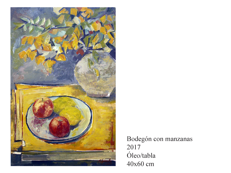 Bodegón con Manzanas 2017 Óleo/tabla 40x60 cm